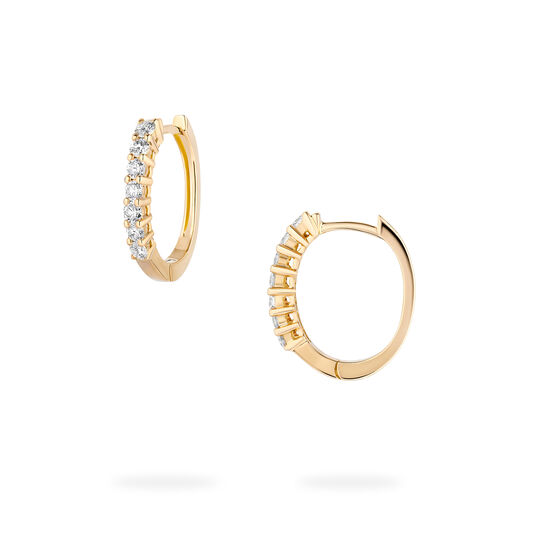 Birks Essentials Diamond Hoop Earrings in Yellow Gold image number 2